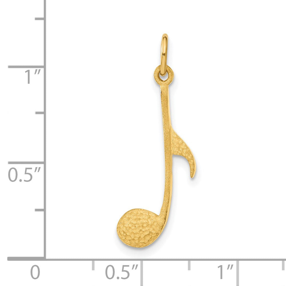 14k Yellow Gold 10 mm Satin Musical Note Charm (0.84 grams)