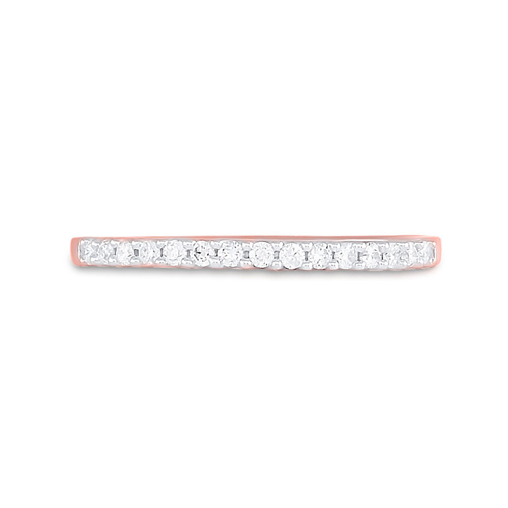 14Kt Rose Gold 1/6Ct Diamond Fashion Ladies Band Size 5