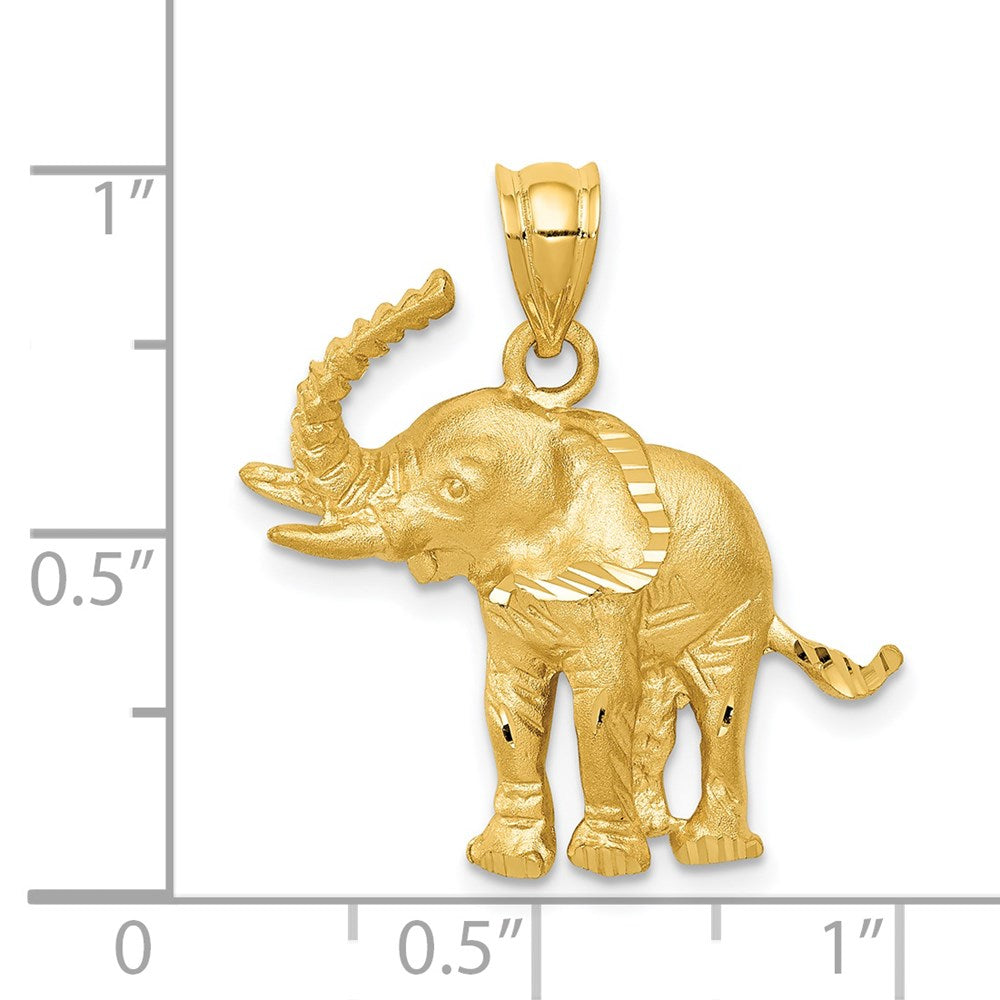 14k Yellow Gold 24 mm Elephant Pendant (3.11 grams)