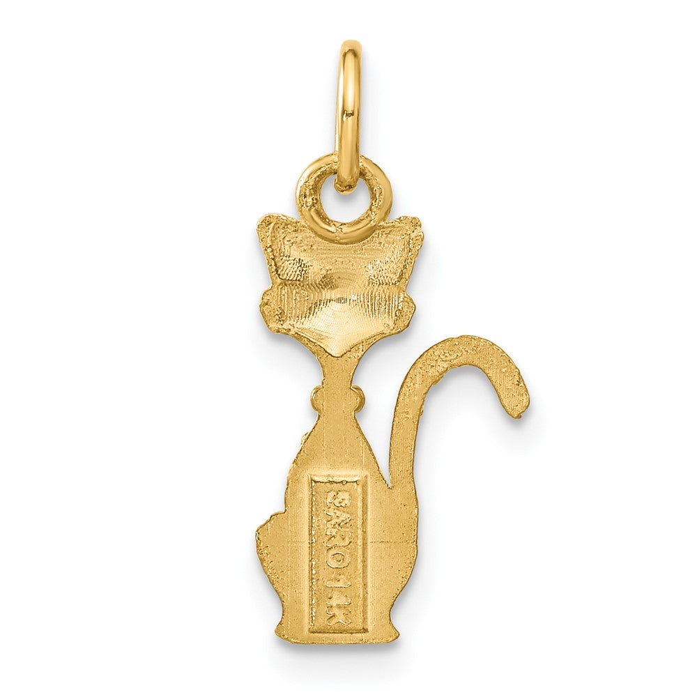 14k Yellow Gold 10 mm Satin Tom Cat Charm (0.94 grams)