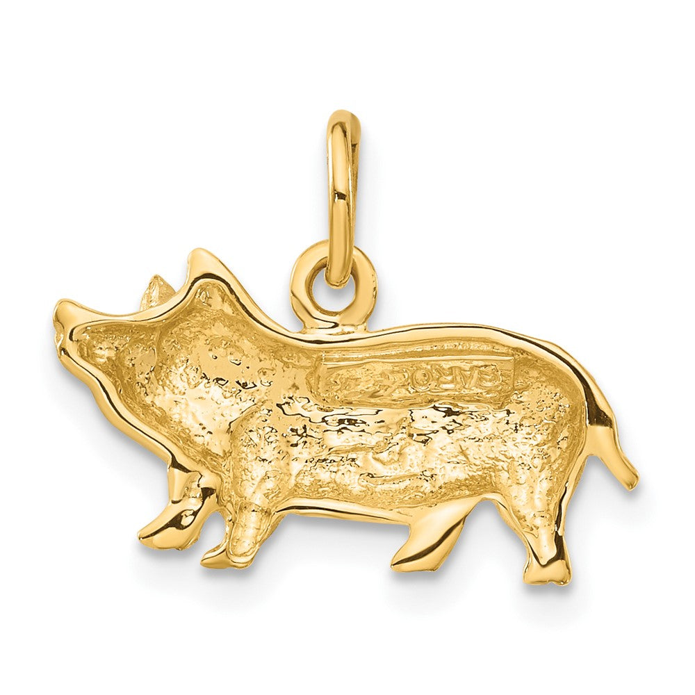 14k Yellow Gold 19 mm Pig Charm (1.89 grams)