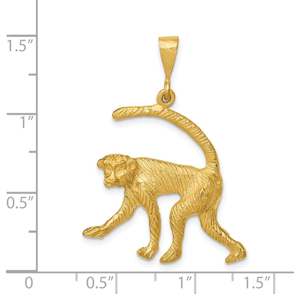 14k Yellow Gold 26 mm Monkey Charm (3.05 grams)