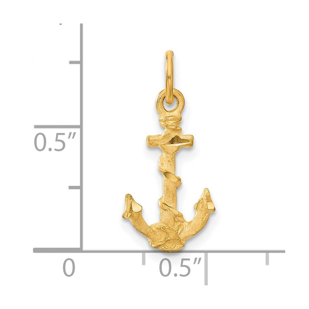 14k Yellow Gold 10 mm Anchor Charm (0.83 grams)
