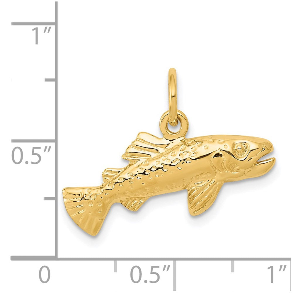 14k Yellow Gold 24 mm Fish Charm (1.66 grams)