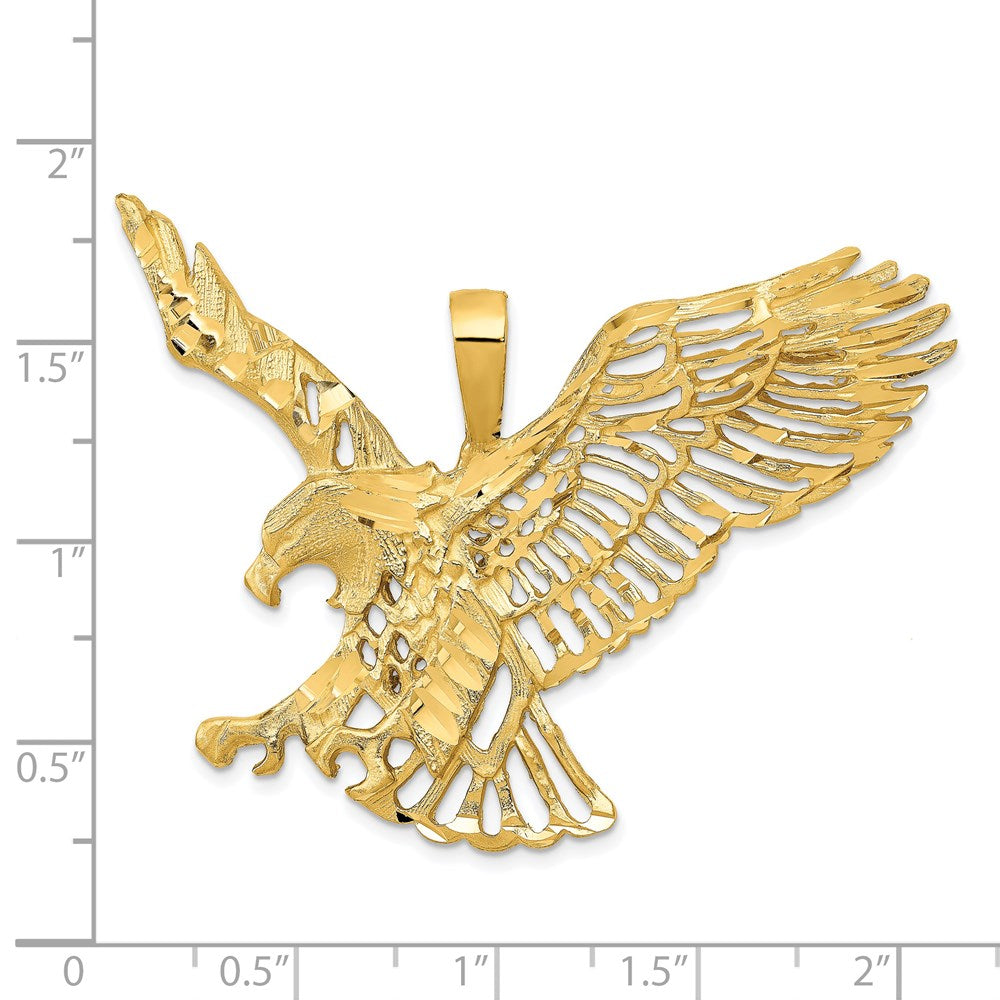 14k Yellow Gold 54 mm Large Eagle Charm (9.52 grams)