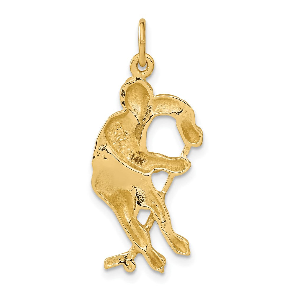 14k Yellow Gold 14 mm Hockey Player Charm (2.37 grams)
