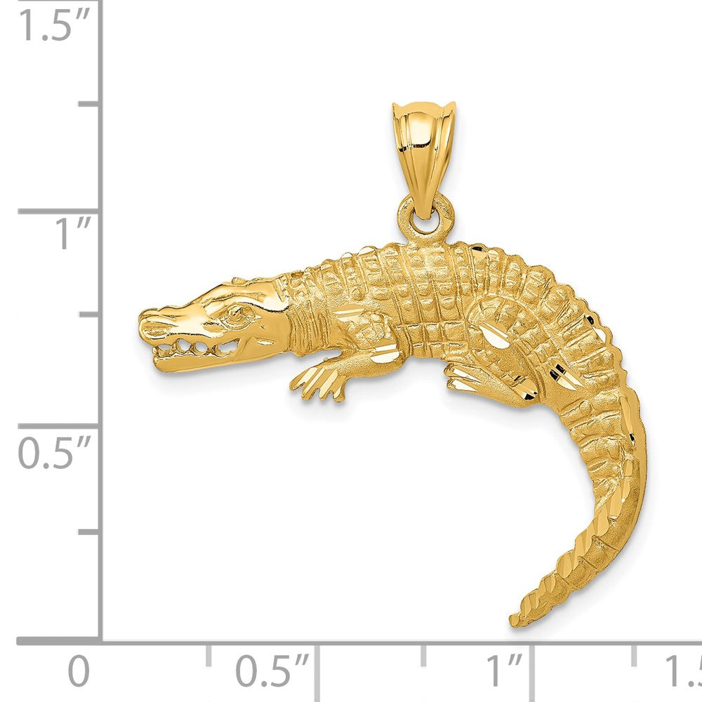 14k Yellow Gold 32 mm Alligator Pendant (3.28 grams)