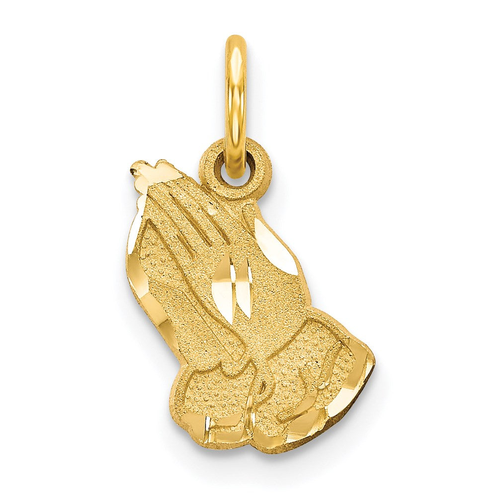14k Yellow Gold 10 mm Praying Hands Charm (0.73 grams)