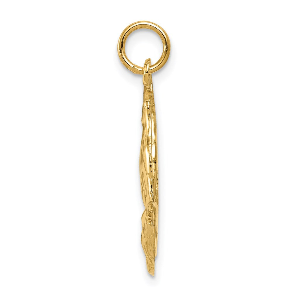 14k Yellow Gold 19 mm Praying Hands Pendant (1.38 grams)