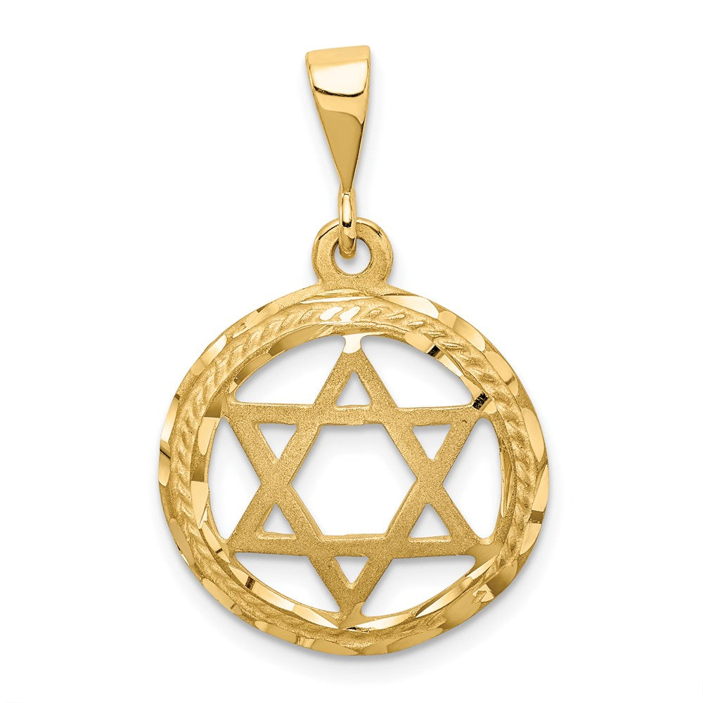 14k Yellow Gold 19 mm Star Of David Charm (1.94 grams)