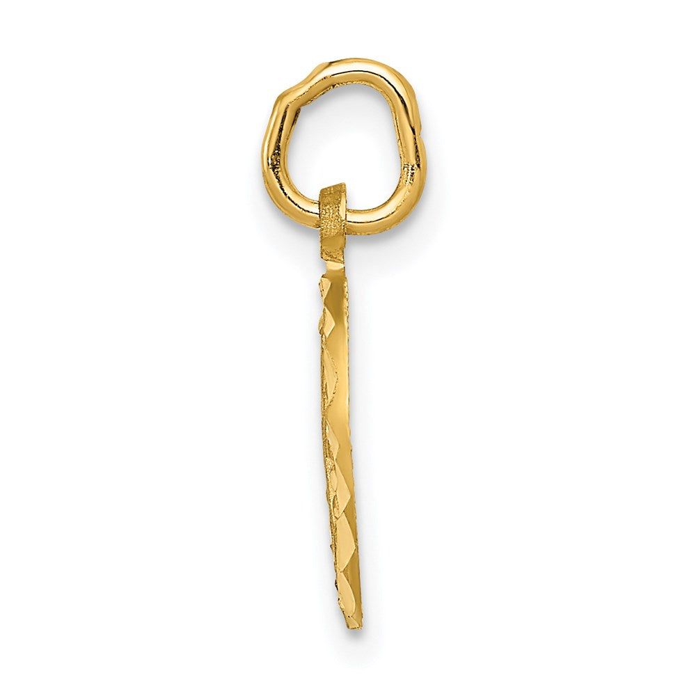 14k Yellow Gold 12 mm Eternal Life Cross in Circle Charm (0.63 grams)