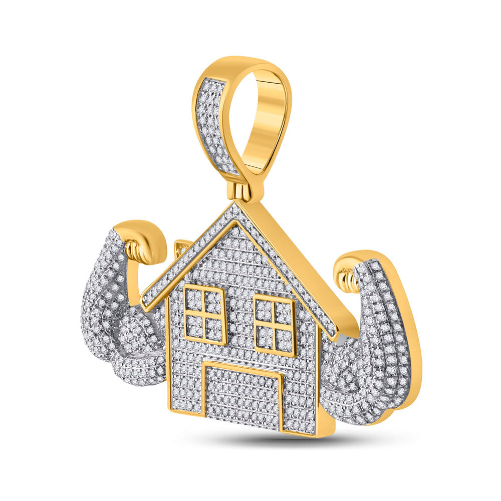 1 1/2 Ctw-Dia P1P2 Trap House Pendant (11.07 grams)