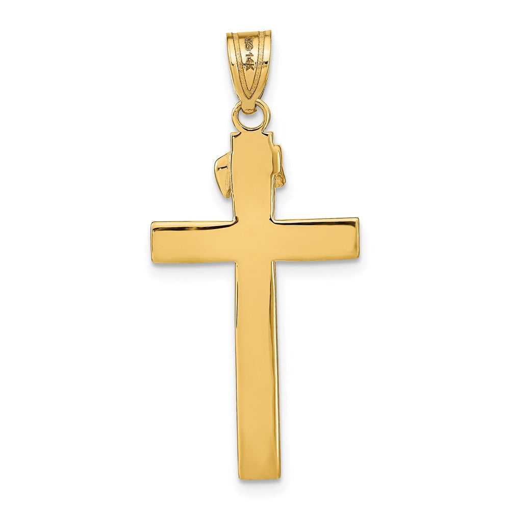 14k Yellow Gold 17 mm INRI Jesus Crucifix Pendant (2.48 grams)