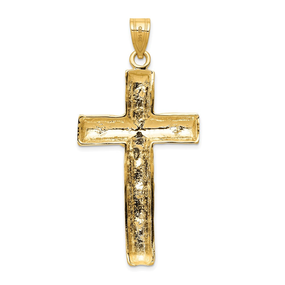 14k Yellow Gold 30 mm Jesus Crucifix Charm (6.62 grams)