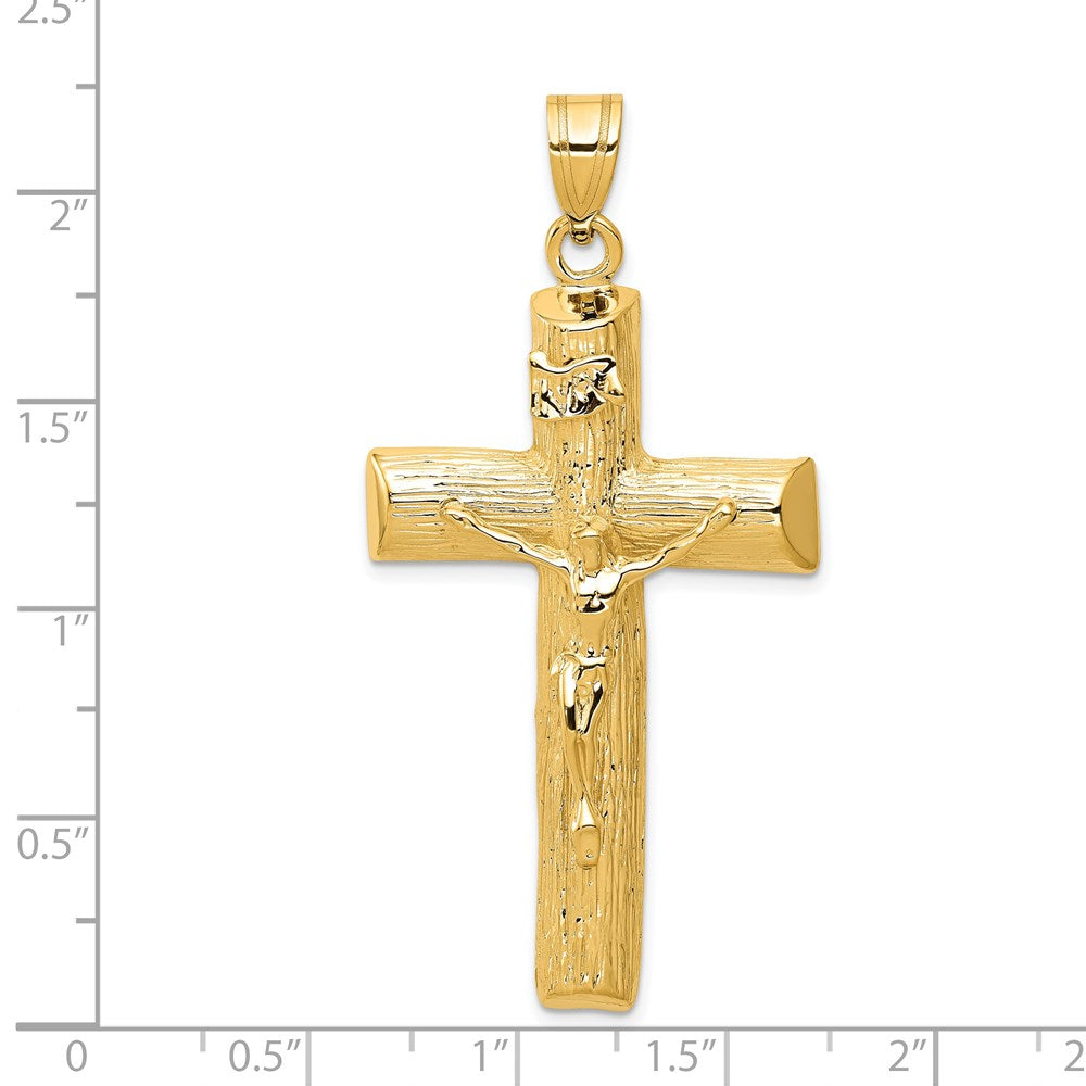 14k Yellow Gold 30 mm Jesus Crucifix Charm (6.62 grams)