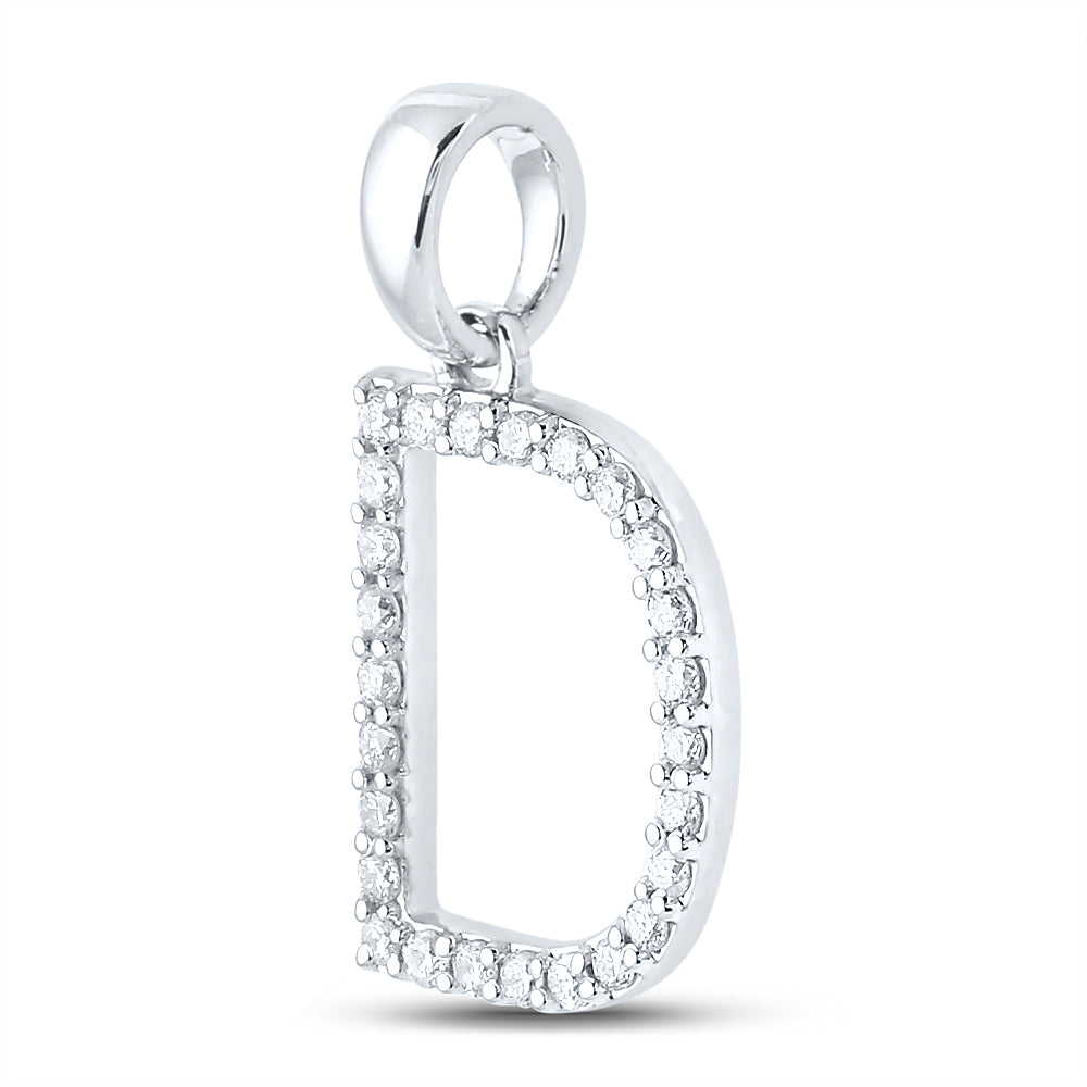 1/5Ct-Dia Cn Ladies Initial "D" Pendant (1.08 grams)
