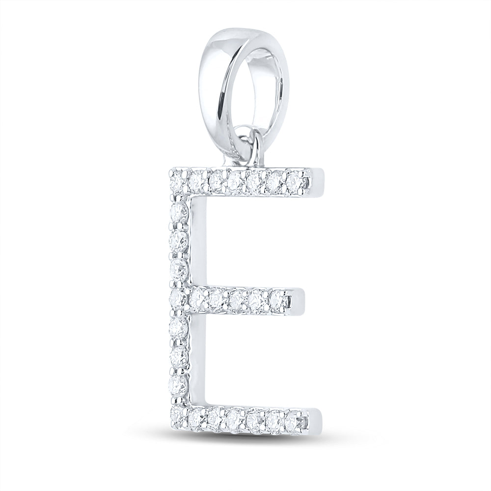 1/5Ct-Dia Cn Ladies Initial "E" Pendant (1.23 grams)