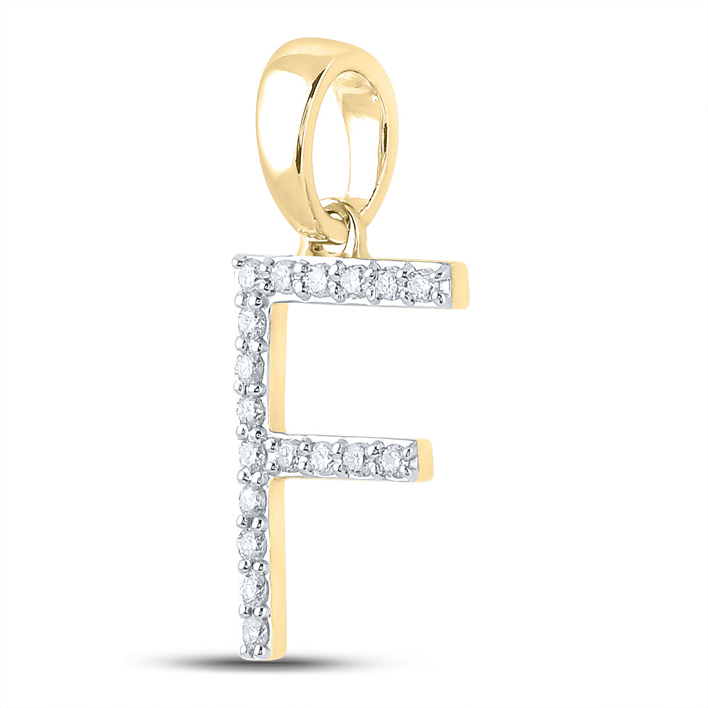 1/8Ct-Dia Cn Ladies Initial "F" Pendant (1.01 grams)