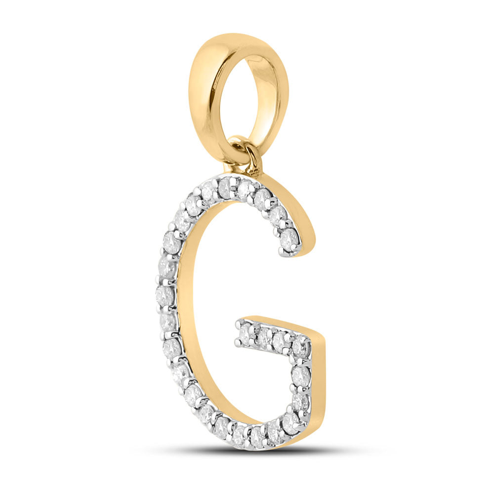 1/5Ct-Dia Cn Ladies Initial "G" Pendant (1.17 grams)