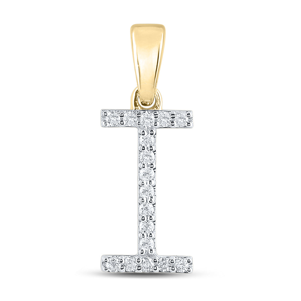 1/8Ct-Dia Cn Ladies Initial "I" Pendant (0.98 grams)