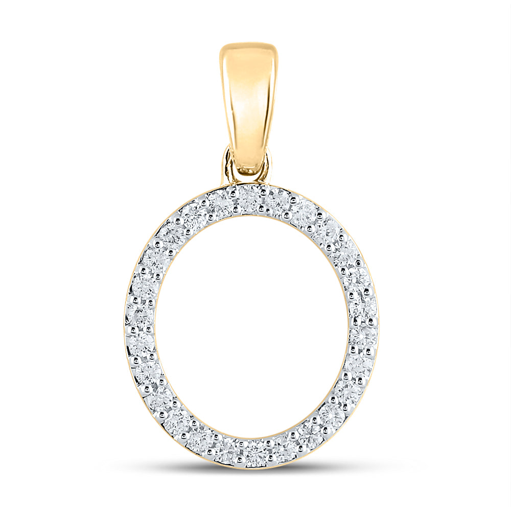 1/5Ct-Dia Cn Ladies Initial "O" Pendant (1.07 grams)