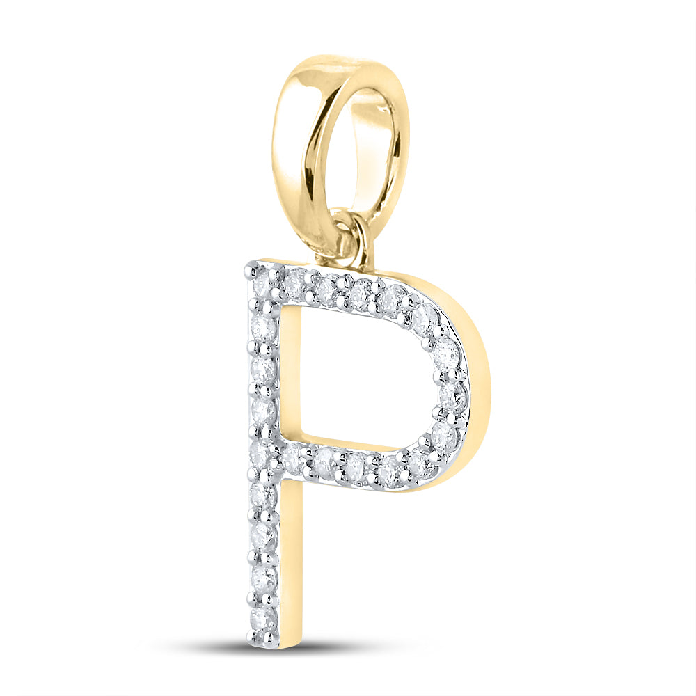 1/6Ct-Dia Cn Ladies Initial "P" Pendant (1.18 grams)