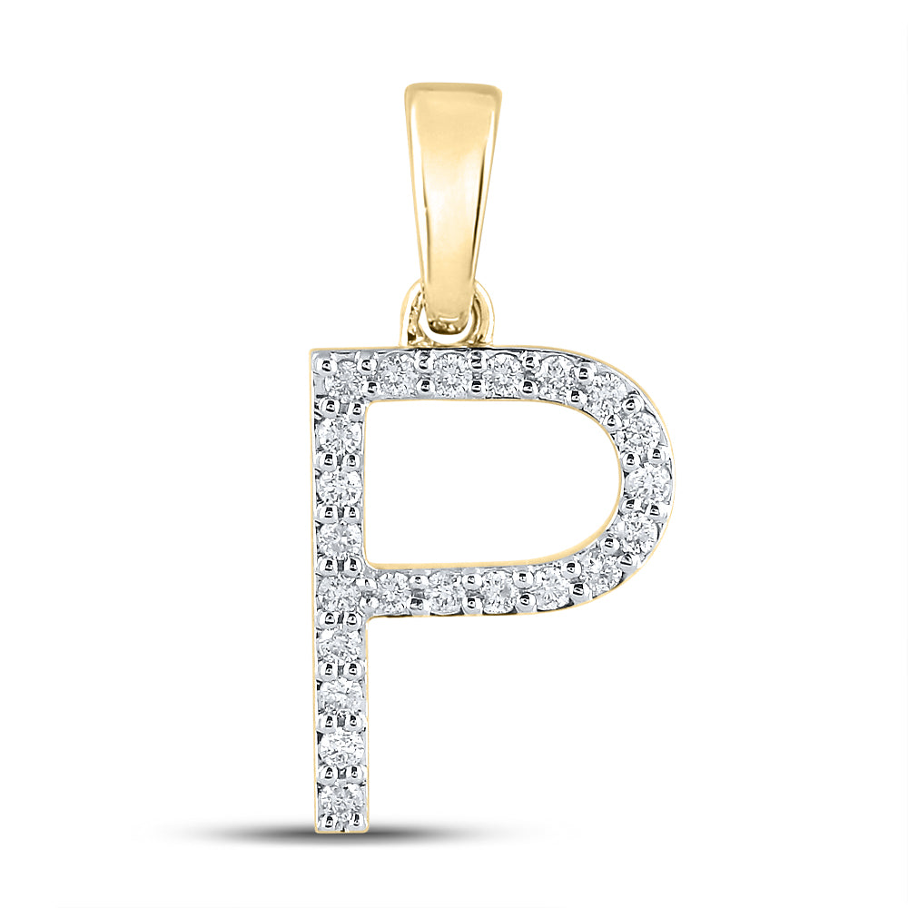 1/6Ct-Dia Cn Ladies Initial "P" Pendant (1.18 grams)