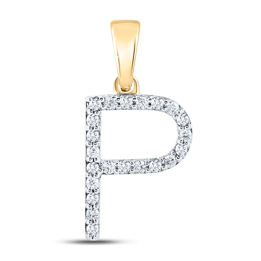 1/6Ct-Dia Cn Ladies Initial "P" Pendant (1.02 grams)