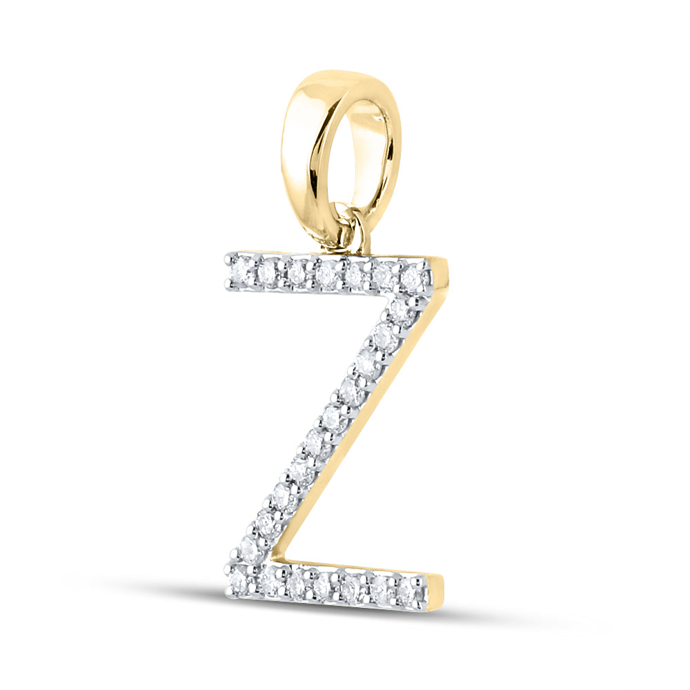 10Kt Yellow Gold 1/5Ct-Dia Cn Ladies Initial Z" Pendant" (1.04 grams)
