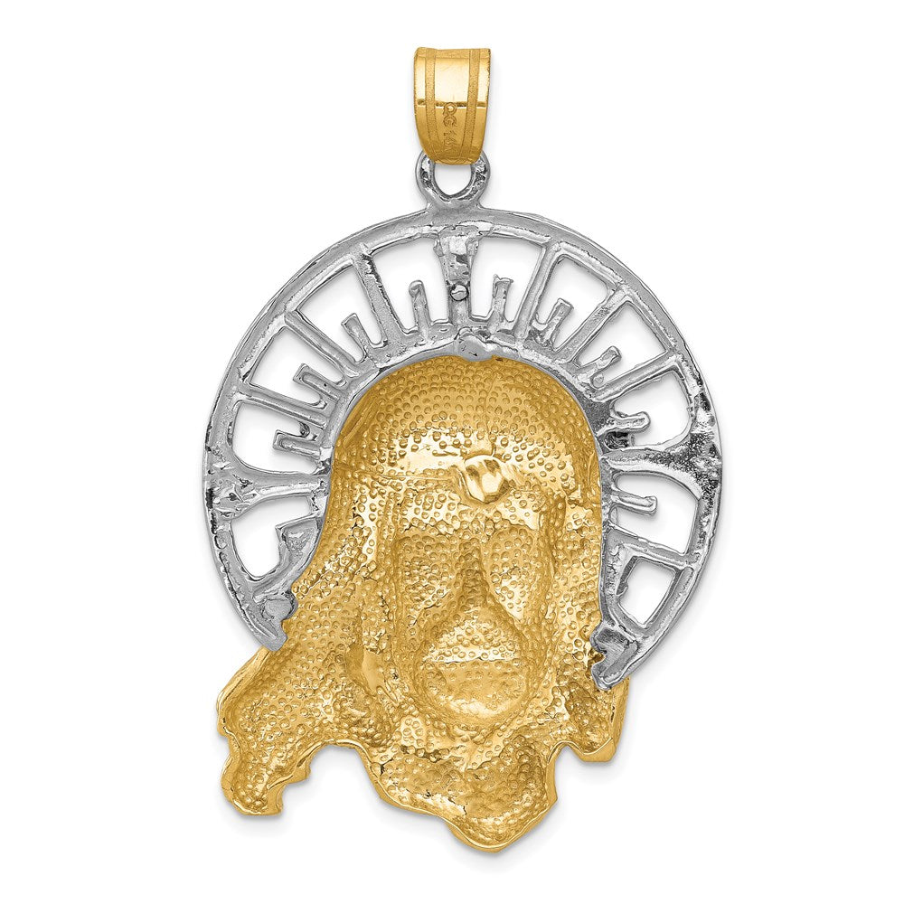 14k Tri-Color 34 mm Tri-color Jesus Pendant (11.27 grams)