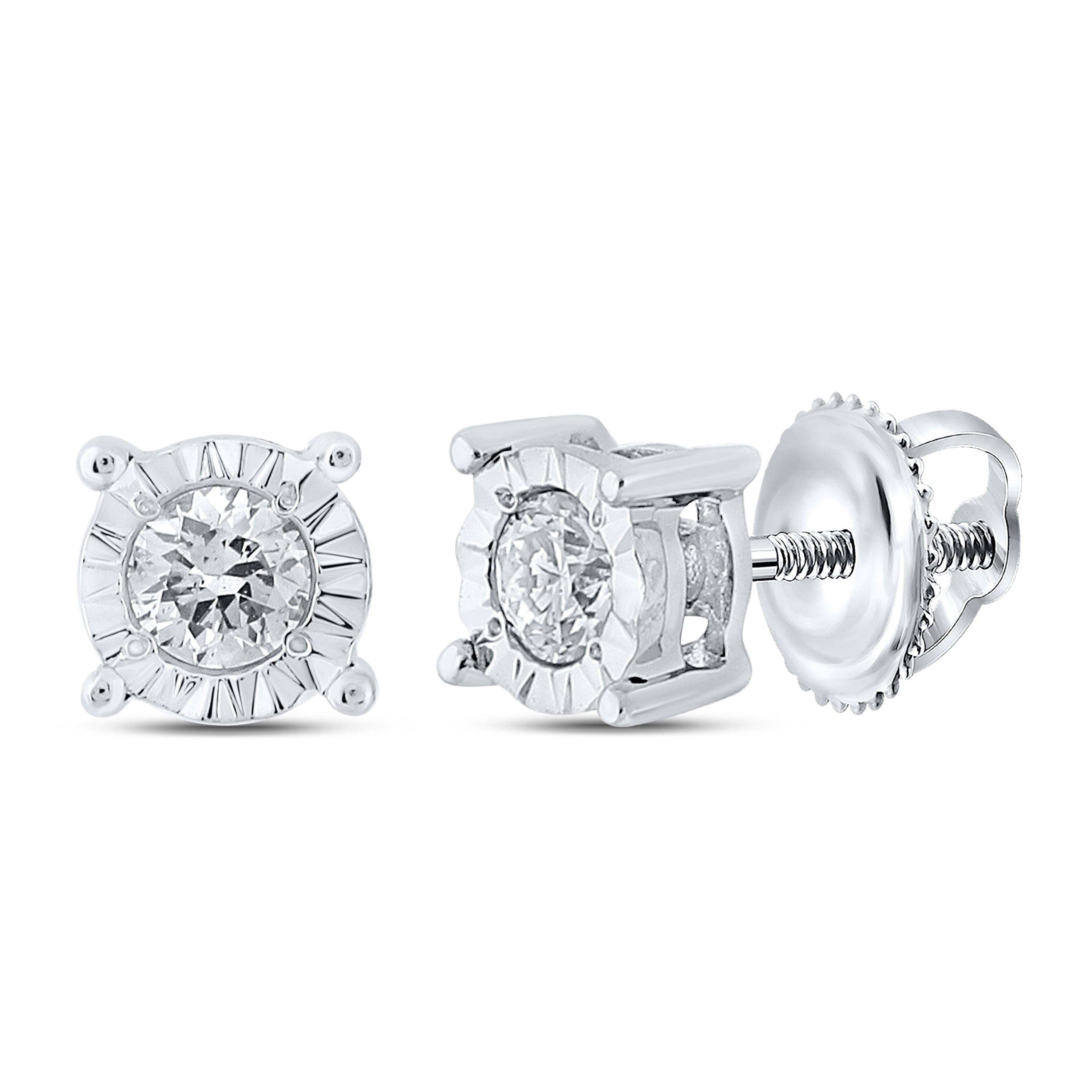 1/8Ct-Dia Nk Round Stud Earring (2.15 grams)