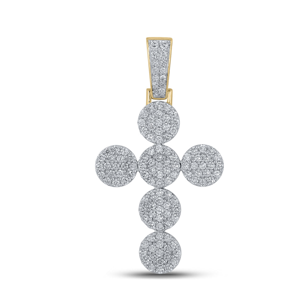 2 Ct-Dia Nk Round Cross Mens Charm (4.81 grams)