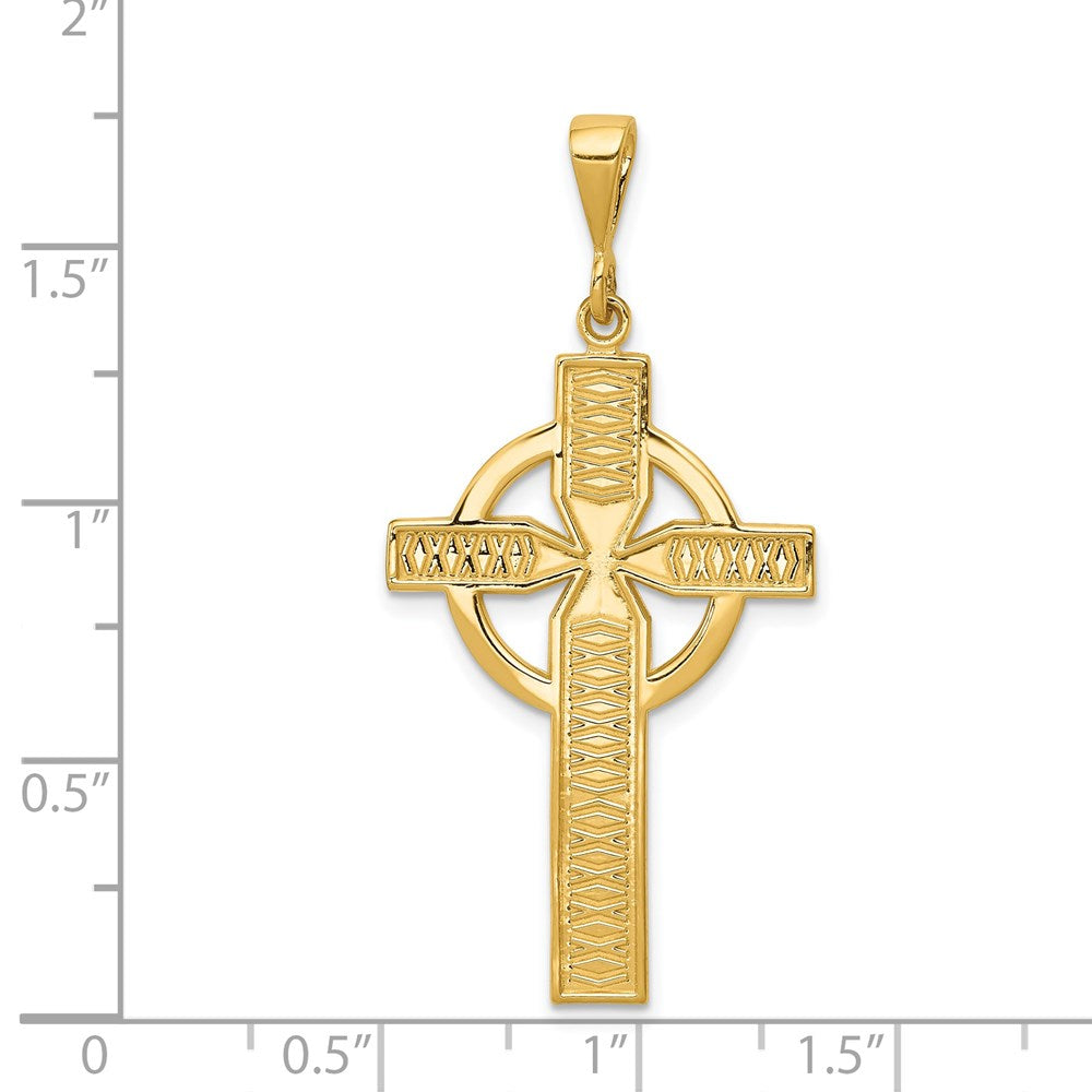 14k Yellow Gold 21 mm Celtic Cross Pendant (2.11 grams)