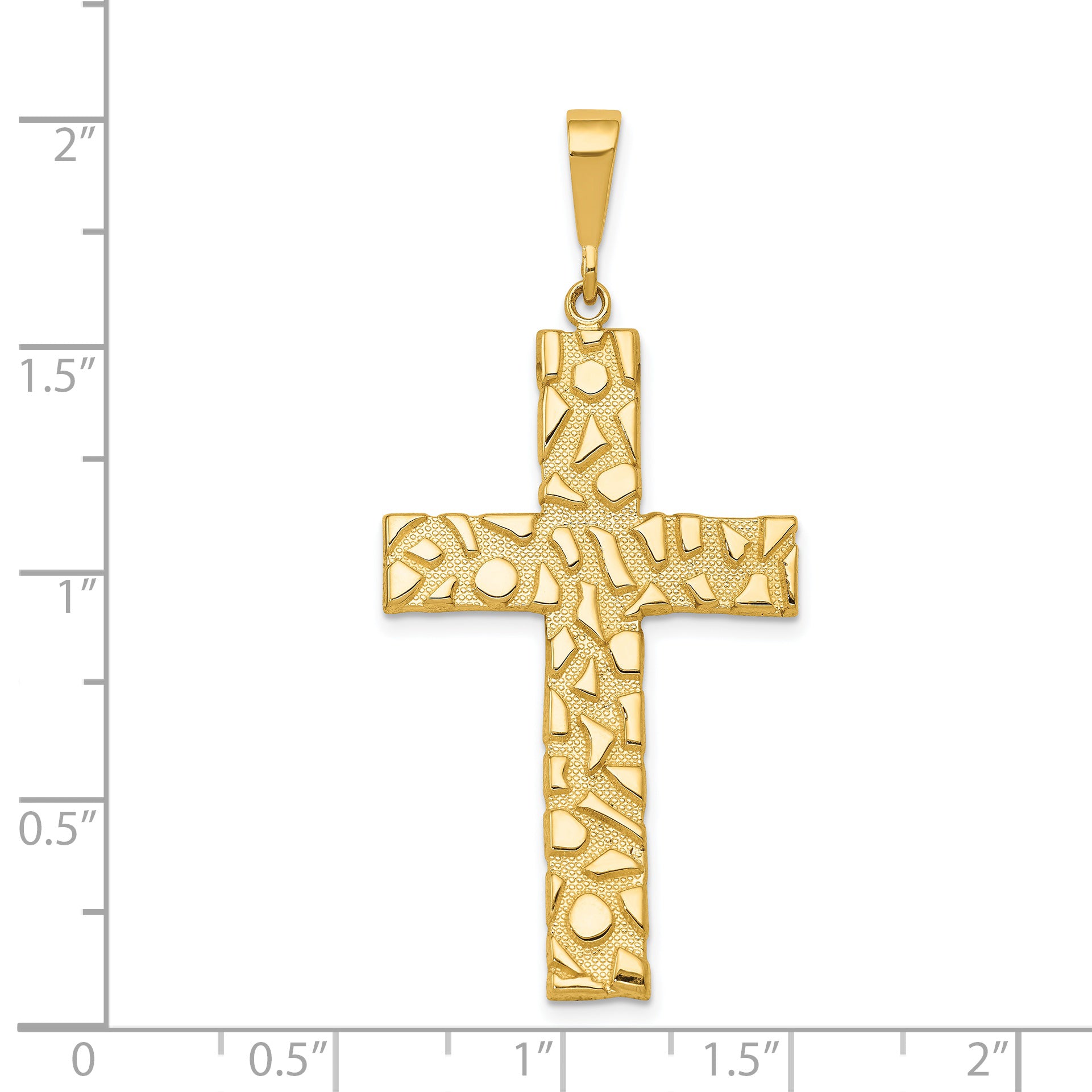 14k Nugget Style Cross Pendant (4.04 grams)