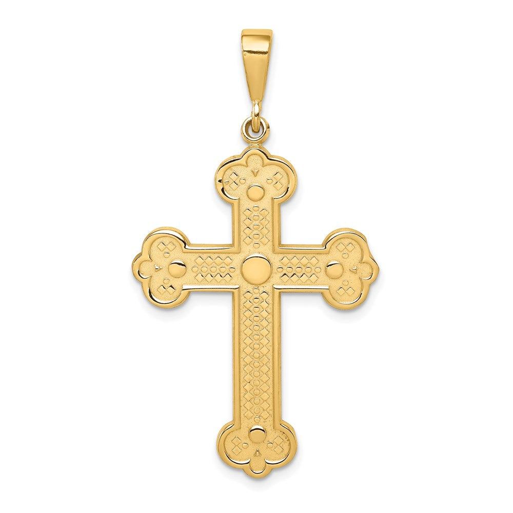 14k Yellow Gold 26 mm Budded Cross Pendant (2.98 grams)