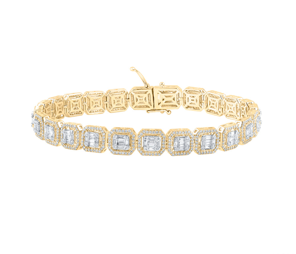 14Kt Yellow Gold 3/4Ct-Dia Ana M Mens Bracelet(9 Inch) grams)