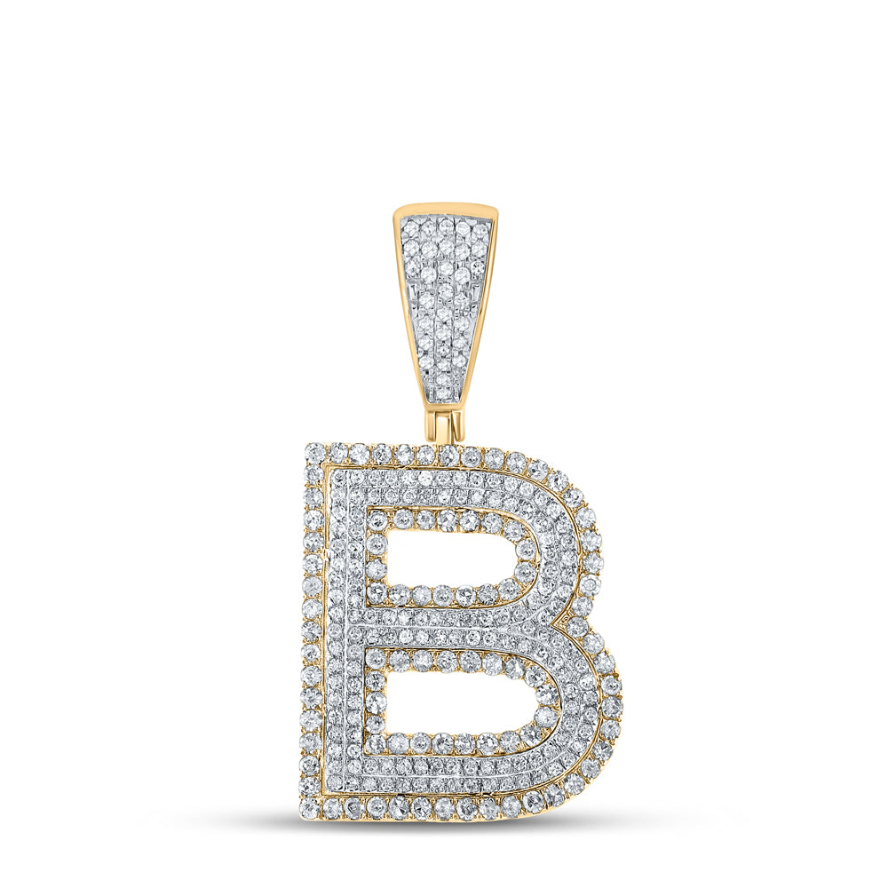 1Ctw-Dia Cn Initial "B" Mens Charm (4.69 grams)