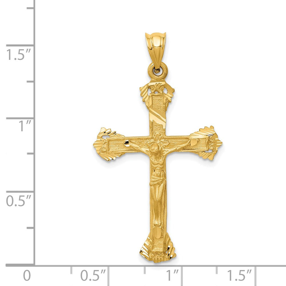 14k Yellow Gold 23 mm Jesus Crucifix Charm (2.6 grams)