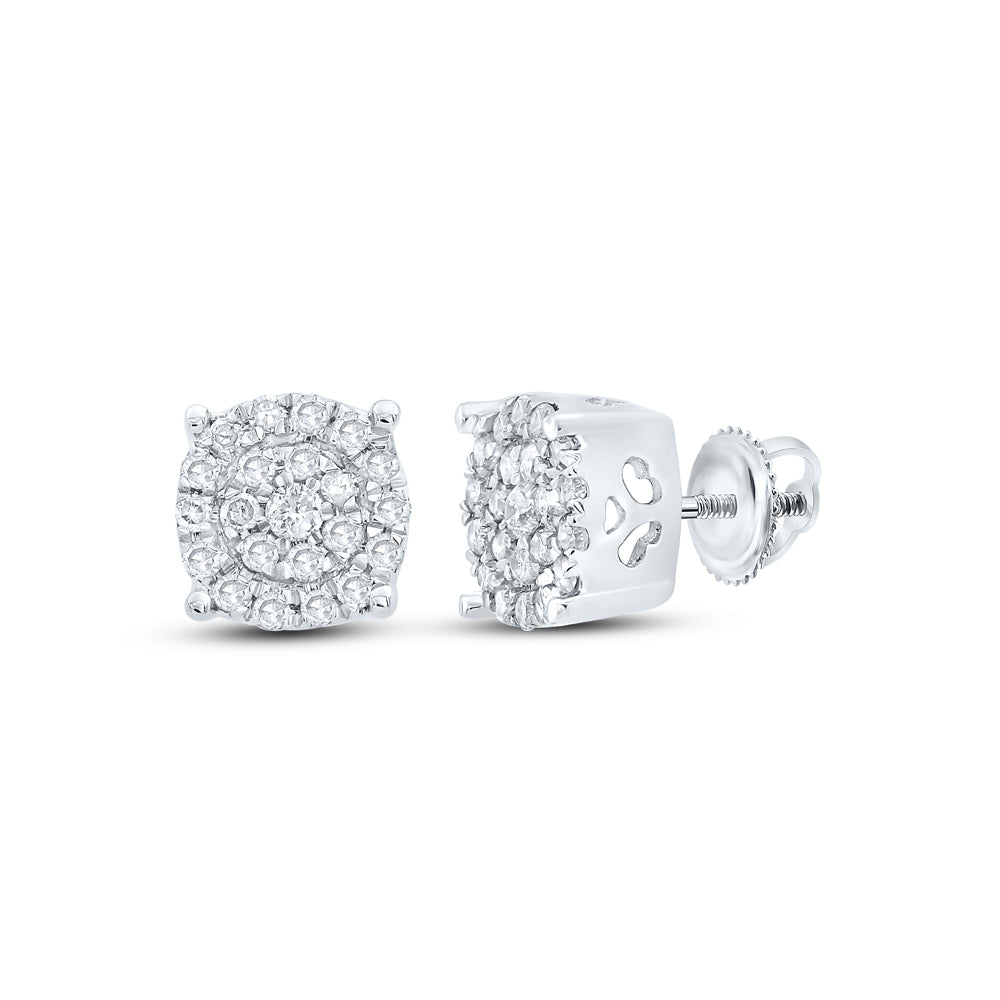 10Kt White Gold 1/8Ct-Diamond Fashion Round Earring (1.03 grams)
