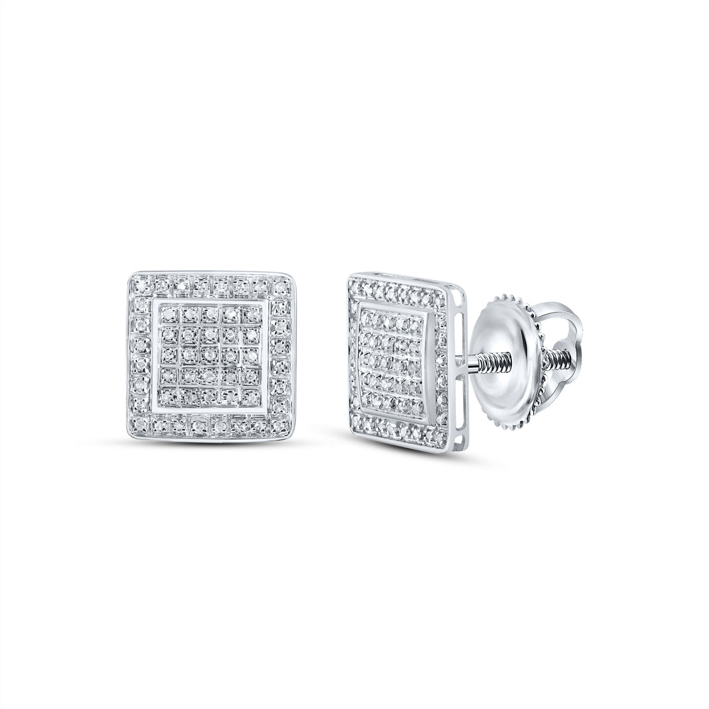 1/3Ctw-Dia P3 Mens Square Earring (2.58 grams)