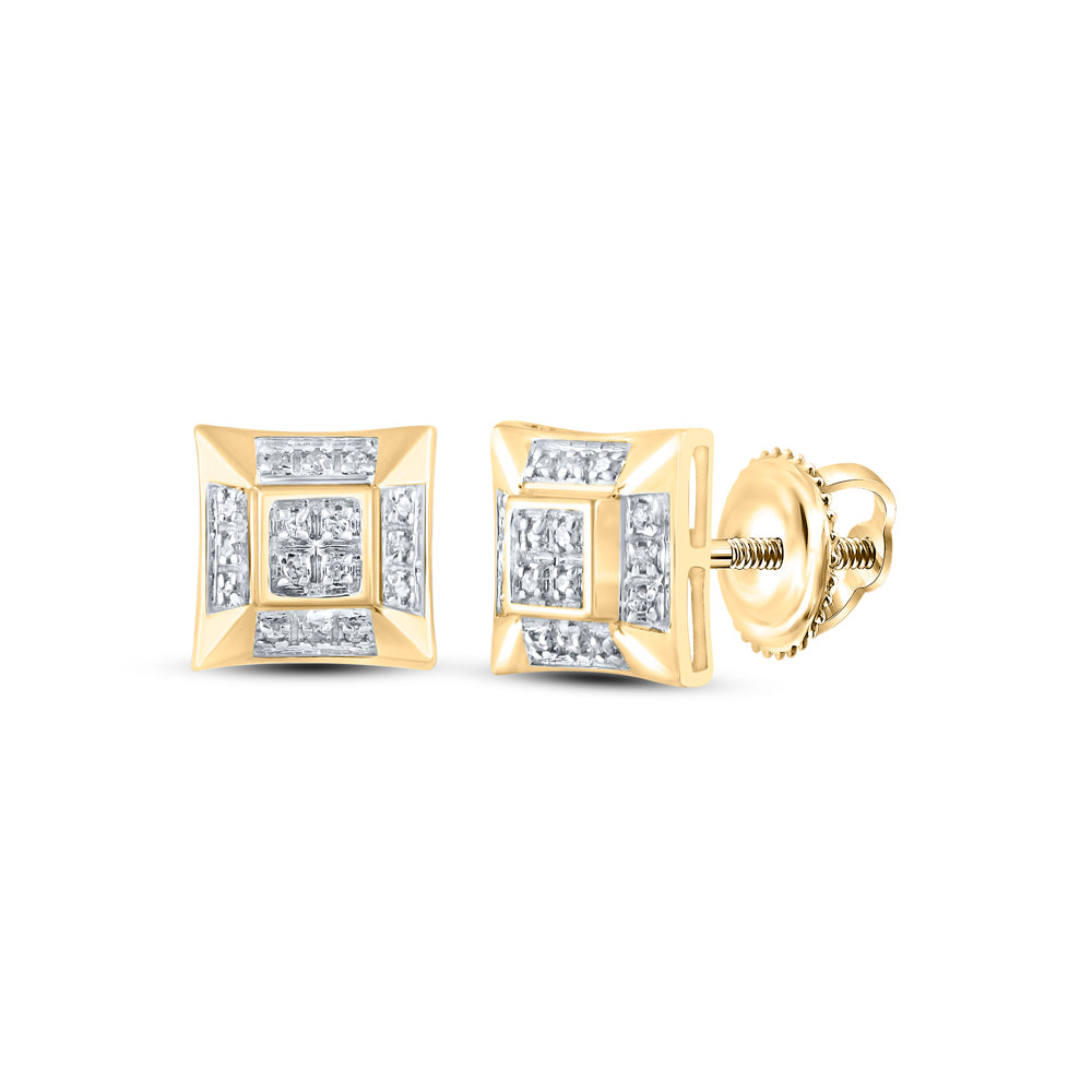 1/10Ctw-Dia P3 Mens Square Earring (1.34 grams)