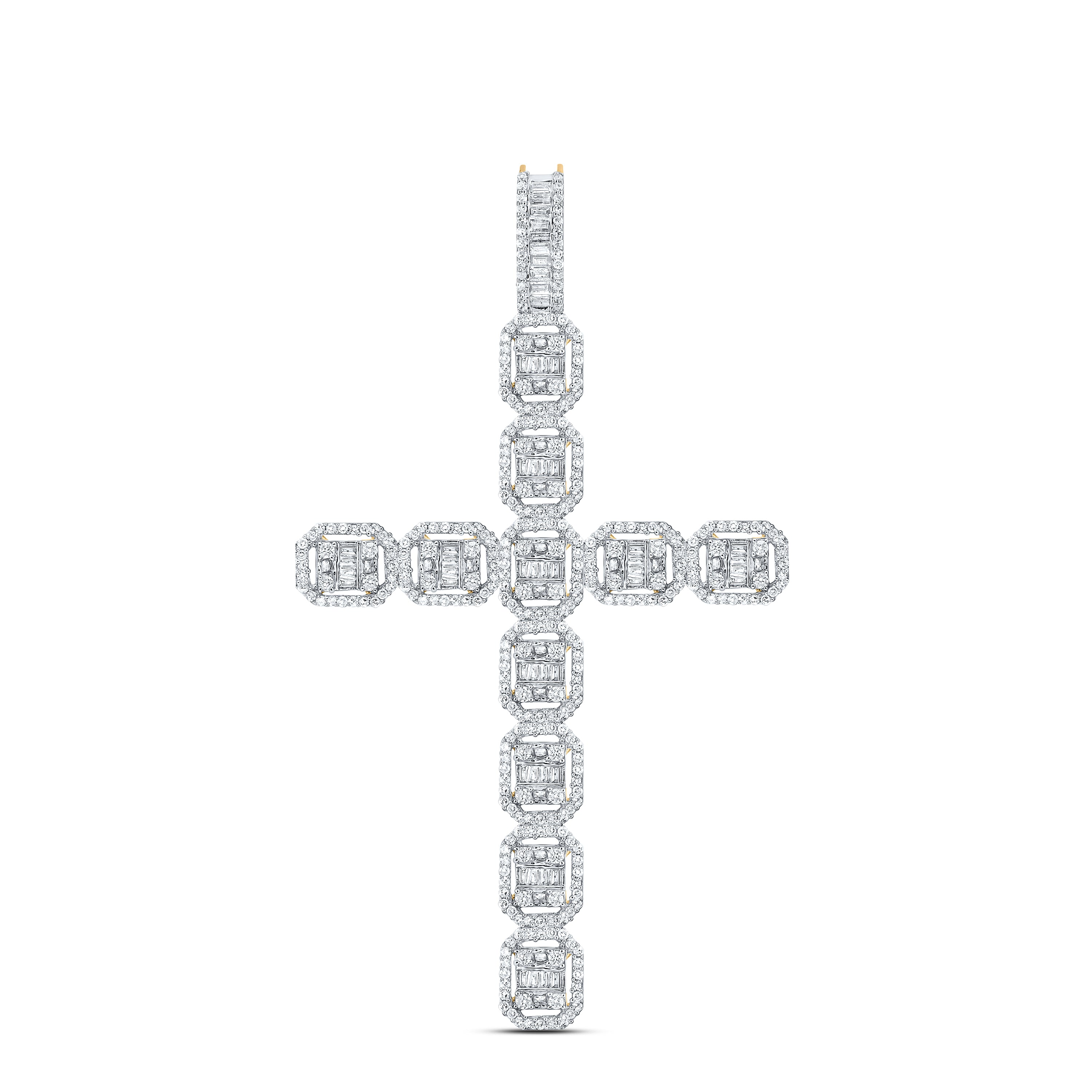 2 1/3Ctw-Nat Dia Nk Cross Mens Charm (7.56 grams)