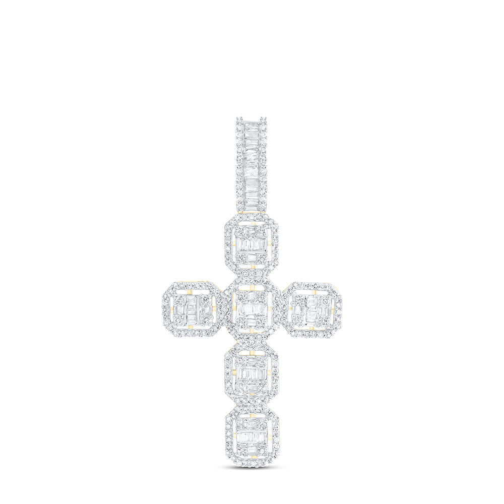 1Ctw-Dia Nk Cross Mens Charm (4.37 grams)