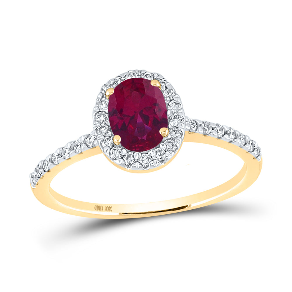 1/4Ctw-Dia 1 Ct-Ruby Synthetic Gemstone Ring (1.69 grams)