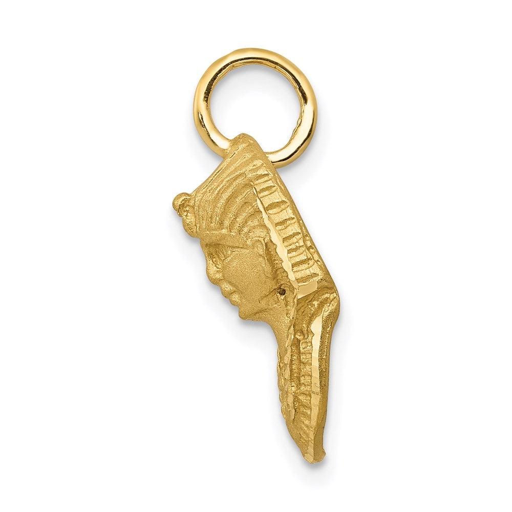 14k Yellow Gold 11 mm Satin D/C King Tut Charm (2.08 grams)