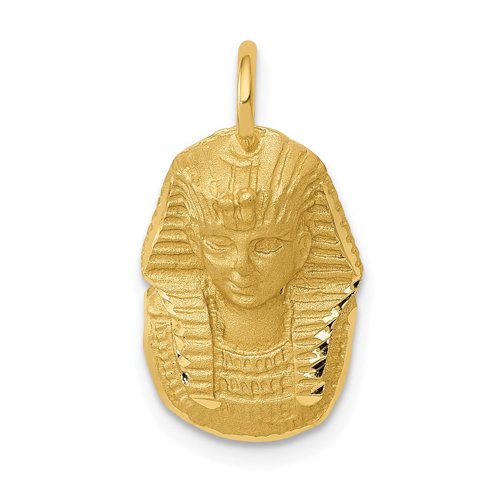 14k Yellow Gold 11 mm Satin D/C King Tut Charm (2.08 grams)