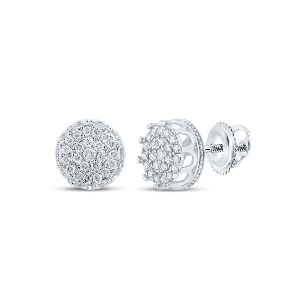 3/4Ctw-Dia Nk Crown Round Shape Earring (3.1 grams)