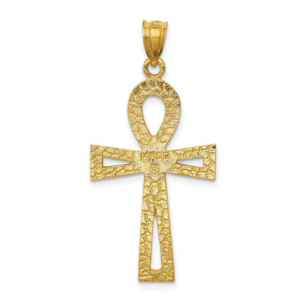 14k Yellow Gold 19 mm Ankh Cross Charm (2.67 grams)