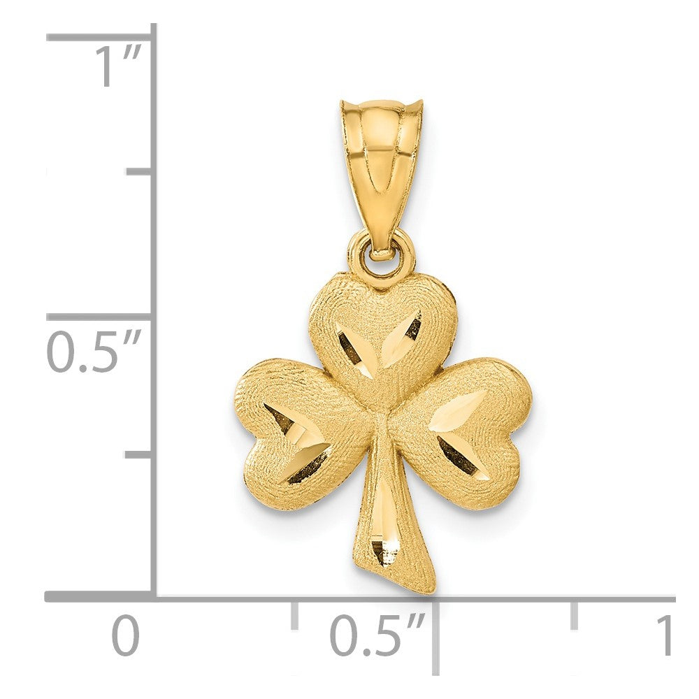 14k Yellow Gold 12 mm Shamrock Charm (1.06 grams)