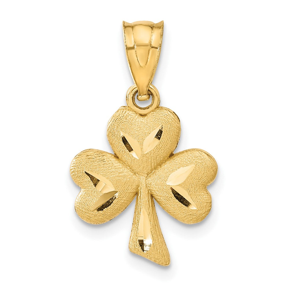 14k Yellow Gold 12 mm Shamrock Charm (1.06 grams)